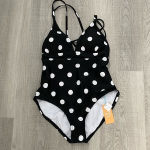 NWT- Kona sol polka dot one piece swimsuit